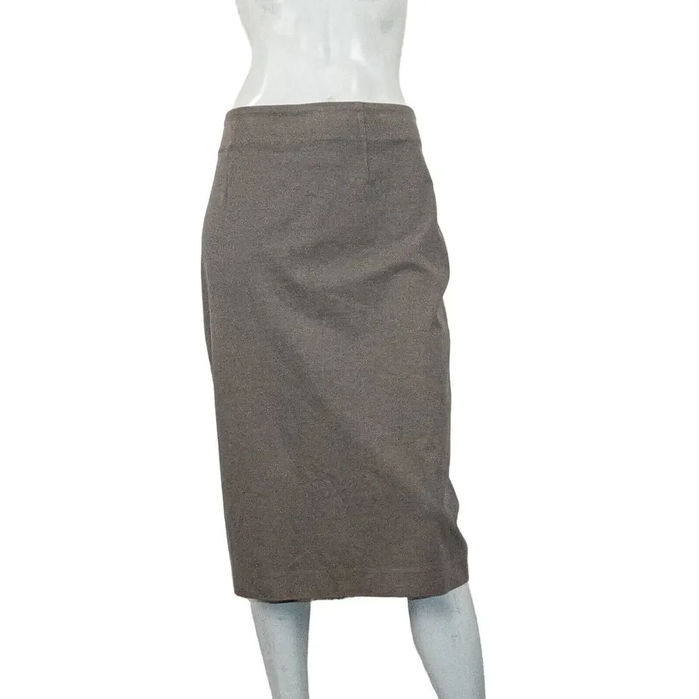 YOHJI YAMAMOTO Pencil Skirt tan gray cotton made in Italy size 48 32 - Picture 2 of 12